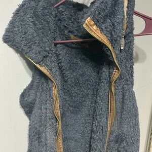 Navy & Brown Hooded Vest